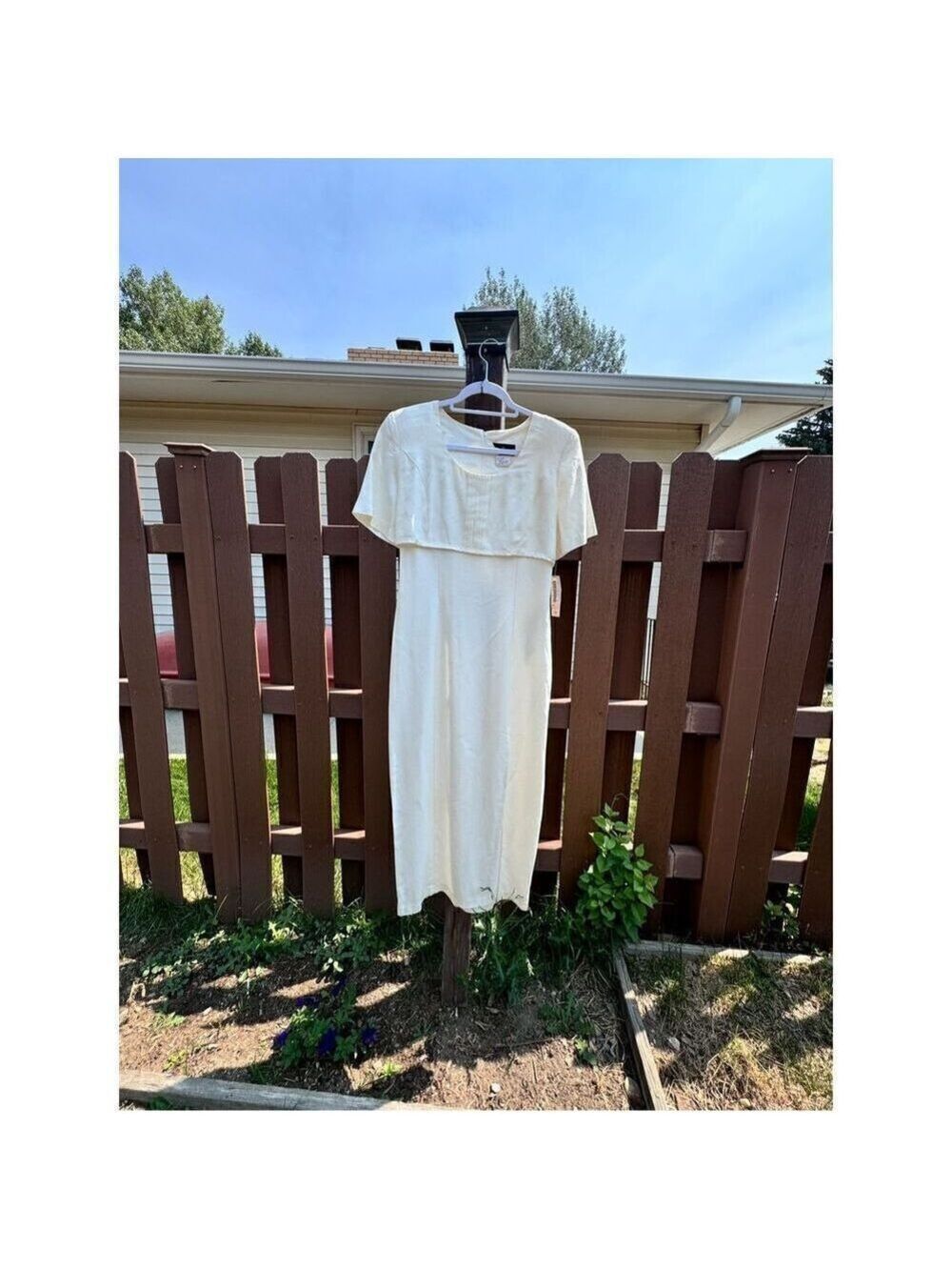 Vintage Sears dress BNWT size 7/8 Be Smart long satiny creamy - Picture 11 of 16